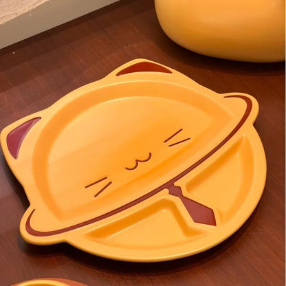 Cartoon Cat  Ramen Bowl Set, Cute Coffee Cup Plate, Kitchen Utensils Fruit Plate Ceramic Seasoning Jar, Home Decor Tissue Box